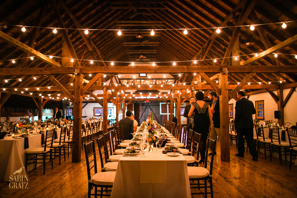 A Vermont Winter Wedding Wonderland - Dinner in the Brown Barn